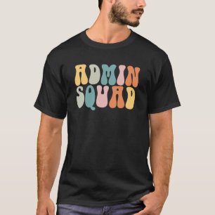 T-shirt Super Équipe D'admin Rétro Groovy Secrétaire D'éco