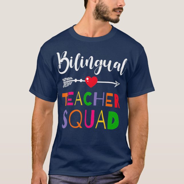 T-shirt Super équipe d'enseignants bilingues drôle Collègu (Devant)
