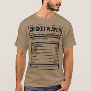 T-shirt Super Et Drôle Nutrition Étiquette Cricket Cricket