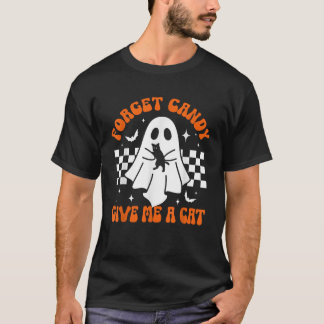 T-shirt Super Fantôme Chat Noir Oubliez Les Bonbons Donnez