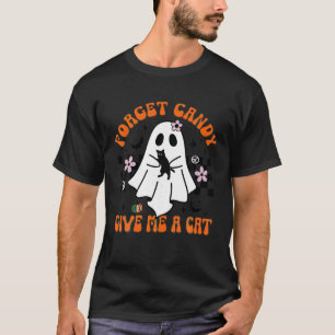 T-shirt Super Fantôme Chat Noir Oubliez Les Bonbons Donnez