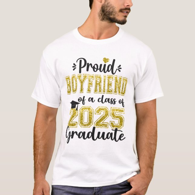 T-shirt Super Fier Garçon De 2025 Diplômé (Devant)
