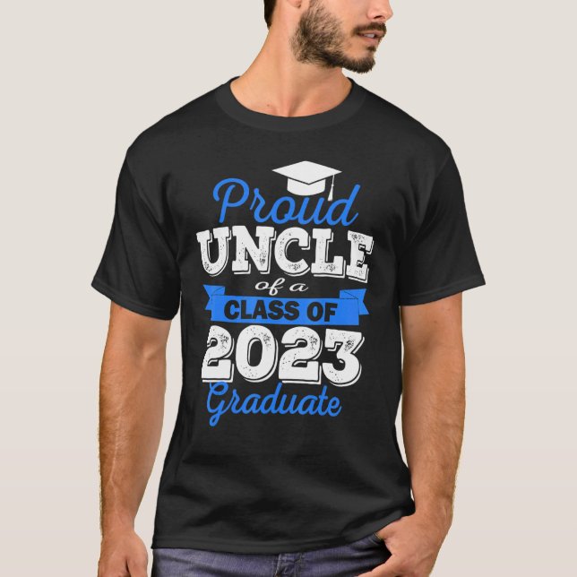 T-shirt Super Fier Oncle De 2023 Diplômé Famille Awesome (Devant)