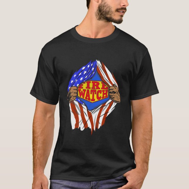 T-shirt Super Fire Watch Hero Job (Devant)