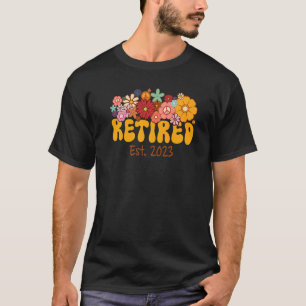 T-shirt Super Floral Retraité Est 2023 Retraite Paix Deux