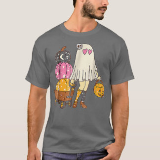 T-shirt Super Ghost Girls Citrouille Hippie Hall Éffrayant