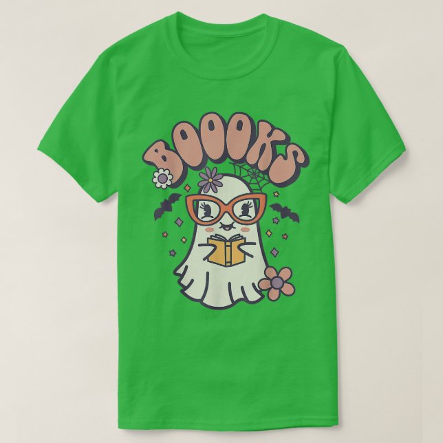 T-shirt Super Ghost Livre Lecture Halloween Enseignant T (Design devant)