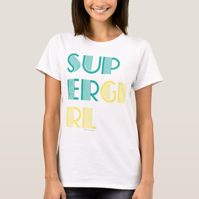 T-shirt Super girl Green and Yellow (Devant)