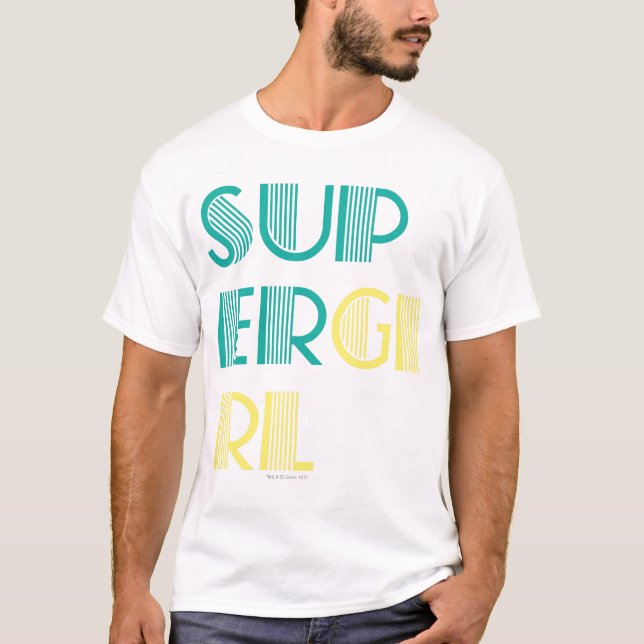 T-shirt Super girl Green and Yellow (Devant)