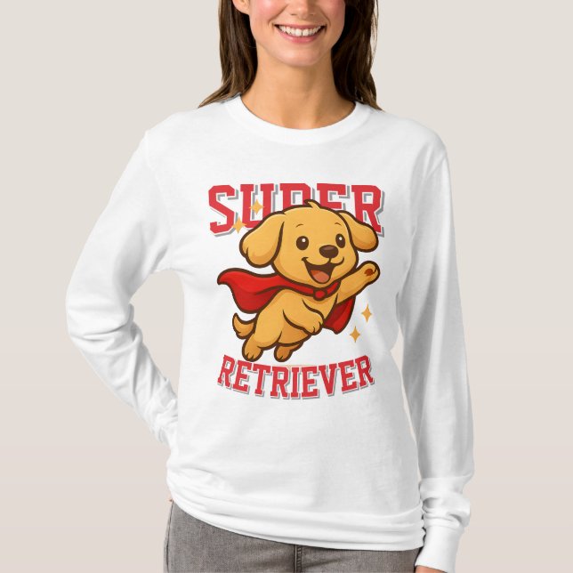 T-shirt Super Golden Retriever Superhero Unisex Homme Femm (Devant)
