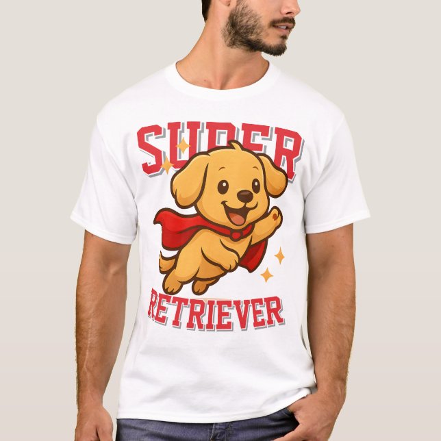 T-shirt Super Golden Retriever Superhero Unisex Homme Femm (Devant)