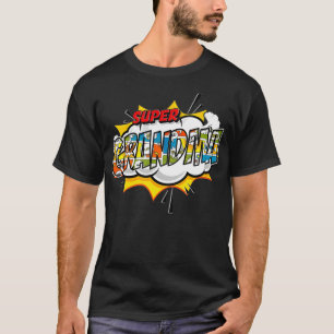 T-shirt Super Grandma Comic Style Famille Cadeau Pour Supe