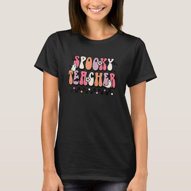 T-shirt Super Halloween Enseignant Éffrayant Trick Ou Ense (Devant)