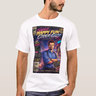 T-shirt Super Happy Fun Coder Guy Cover Art No. Deux