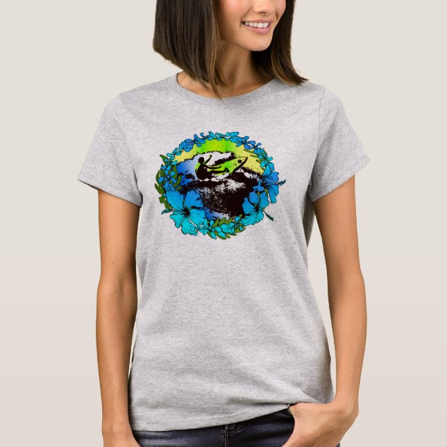 T-shirt Super Hawaiian Surfer 1960's Retro Graphic Tee (Devant)