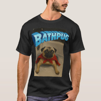 T-shirt Super-héros Bain Pug Drôle de Bain Mème Amoureux d