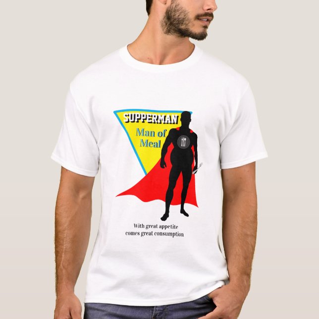 T-shirt Super Héros Foodie SUPPERMAN HOMME DE REPAS Nouvea (Devant)