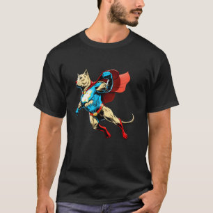 T-shirt Super-héros Labrador Retriever Cape Rouge Super Hé