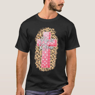 T-shirt Super Il Est Ressuscité Chrétiens Croix Leop Relig