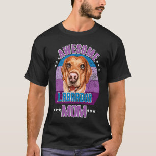 T-shirt Super Labrador Maman Retro Sunset Mother Chien