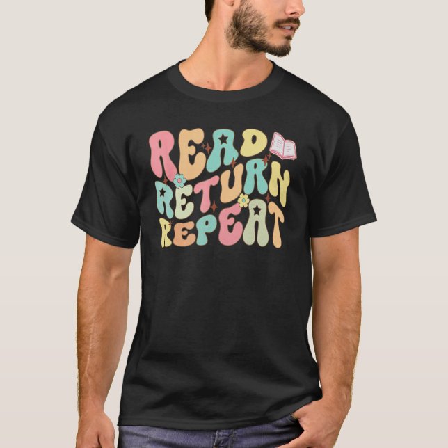 T-shirt Super Lecture Retour Répéter Bibliothécaire Funny  (Devant)