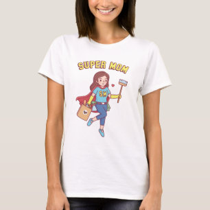 T-shirt Super Maman Avec Cape Funny Mothers Day