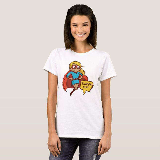 T-shirt Super Maman Volant coloré (Devant entier)