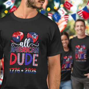 T-shirt Super Mec Tout à Fait Américain Célébration 1776 à