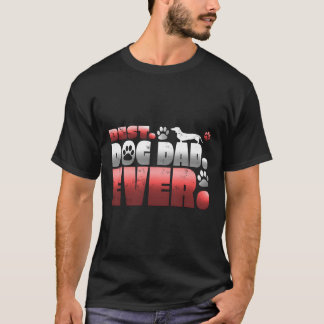 T-shirt Super Meilleur Chien Papa Jamais Pet Poche Chien P