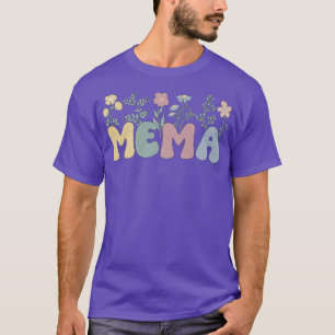 T-shirt Super Mema Grand-mère Fleurs Mema Grand-mère