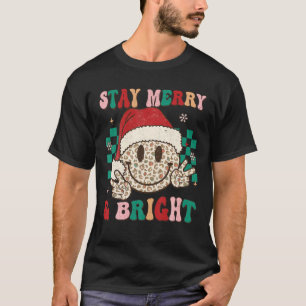 T-shirt Super Noël Joyeux Visage Restez Joyeux Et Lumineux