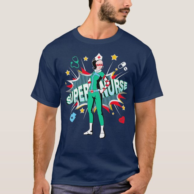 T-shirt Super Nurse Best Superhero Funny RN Nurse (Devant)
