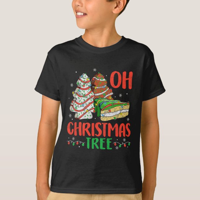 T-shirt Super Oh Christmas Tree Cakes Debbie Becky Jen Ca (Devant)