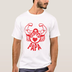 T-shirt super papa bras muscle tampon 2 logo 307 biceps