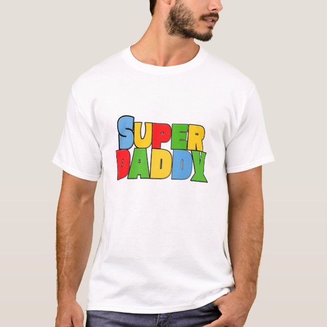 T-shirt Super papa couleurs super cool (Devant)