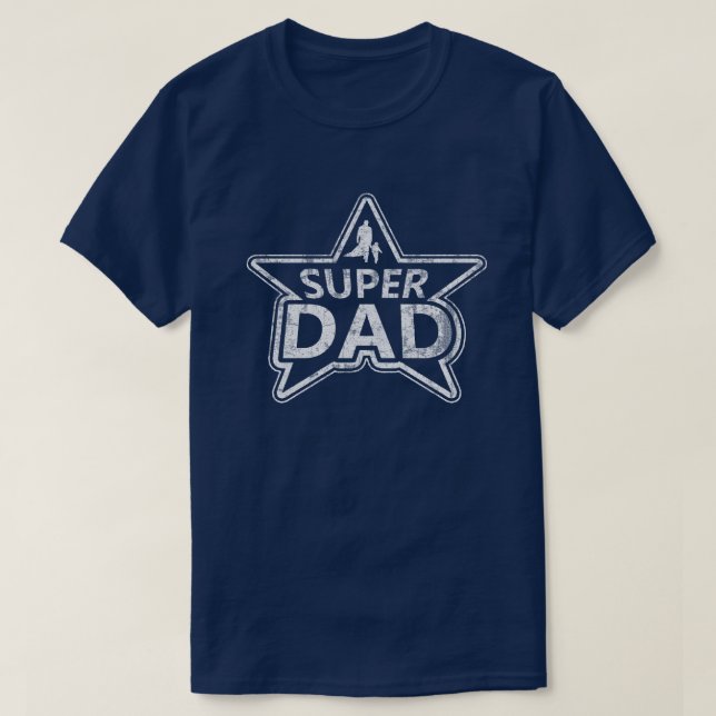 T-shirt Super papa en détresse (Design devant)