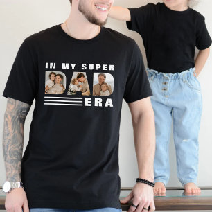 T-shirt Super Papa Era Photo Collage Funny Black