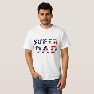 T-shirt Super Papa et le drapeau américain
