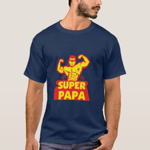 T-shirt super papa heros muscle masque 38