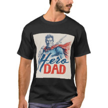 "Super Papa" Illustration de super-héros avec bibe