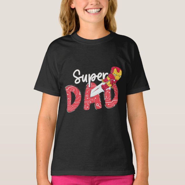 T-shirt Super Papa - Iron Hero Edition (Devant)