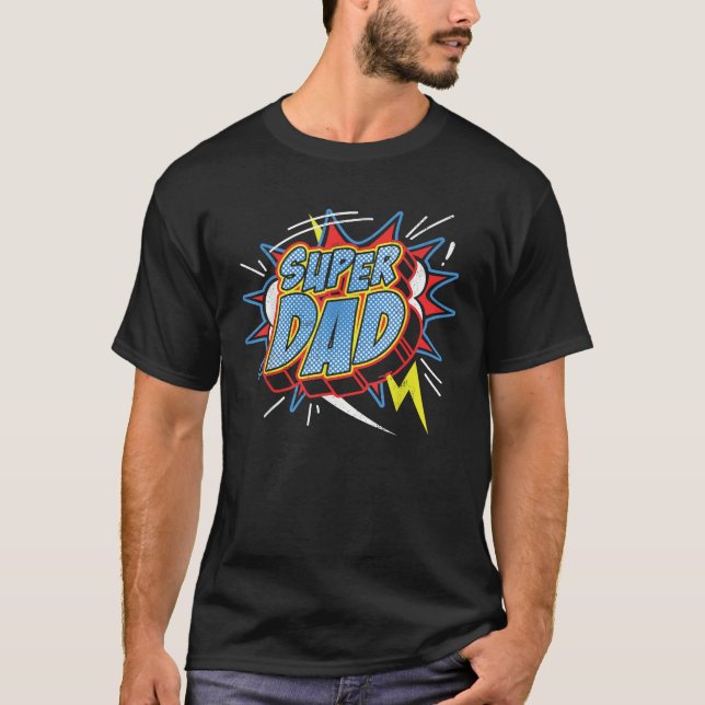 T-shirt Super Papa Superhero Cadeau Père s Day Cadeau Teft (Devant)