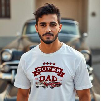 T-shirt Super Papa, voitures classiques