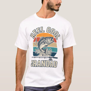 T-shirt Super Papy Pêche Vintage Chemise Coucher de Soleil