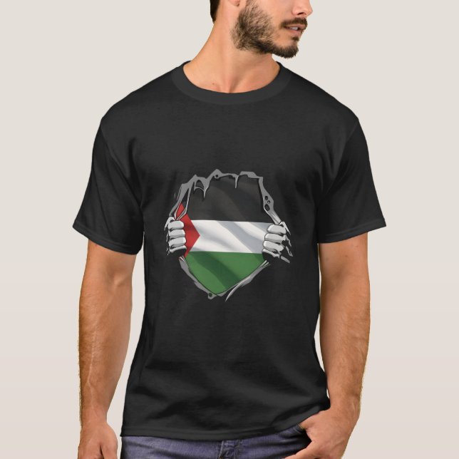 T-shirt Super Patrimoine Palestinien Fier Les Racines De P (Devant)