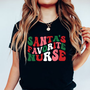 T-shirt Super Père Noël Favori Nurse Christmas Noir