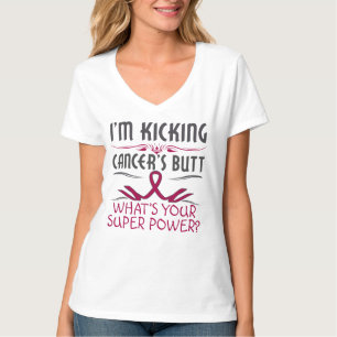 T-shirt Super pouvoir de coup de pied de bout de Cancer de
