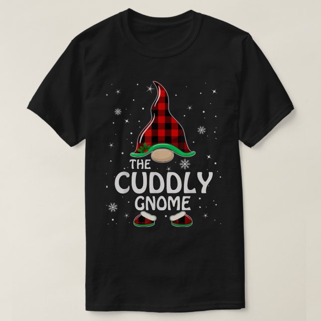 T-shirt Super Power Cuddly Gnome Buffalo Plaid Matching Fa (Design devant)