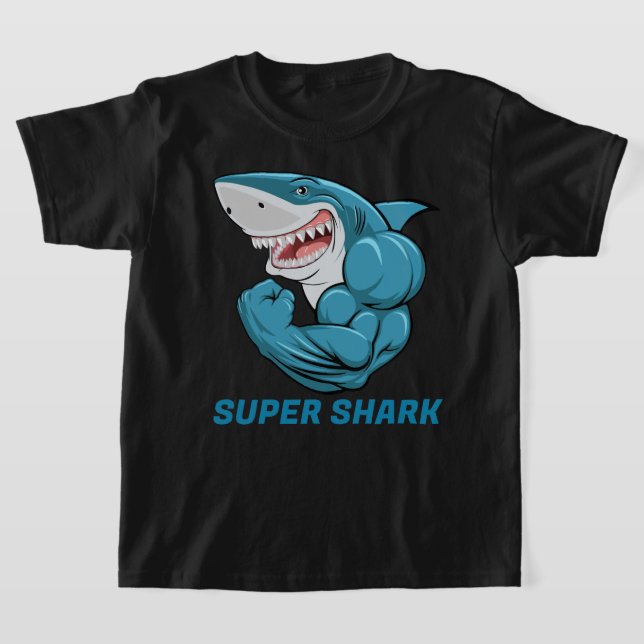 T-Shirt Super Requin pour Enfants (Poser)