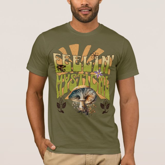 T-shirt Super Retro Feelin Mystical Champhrooms (Devant)